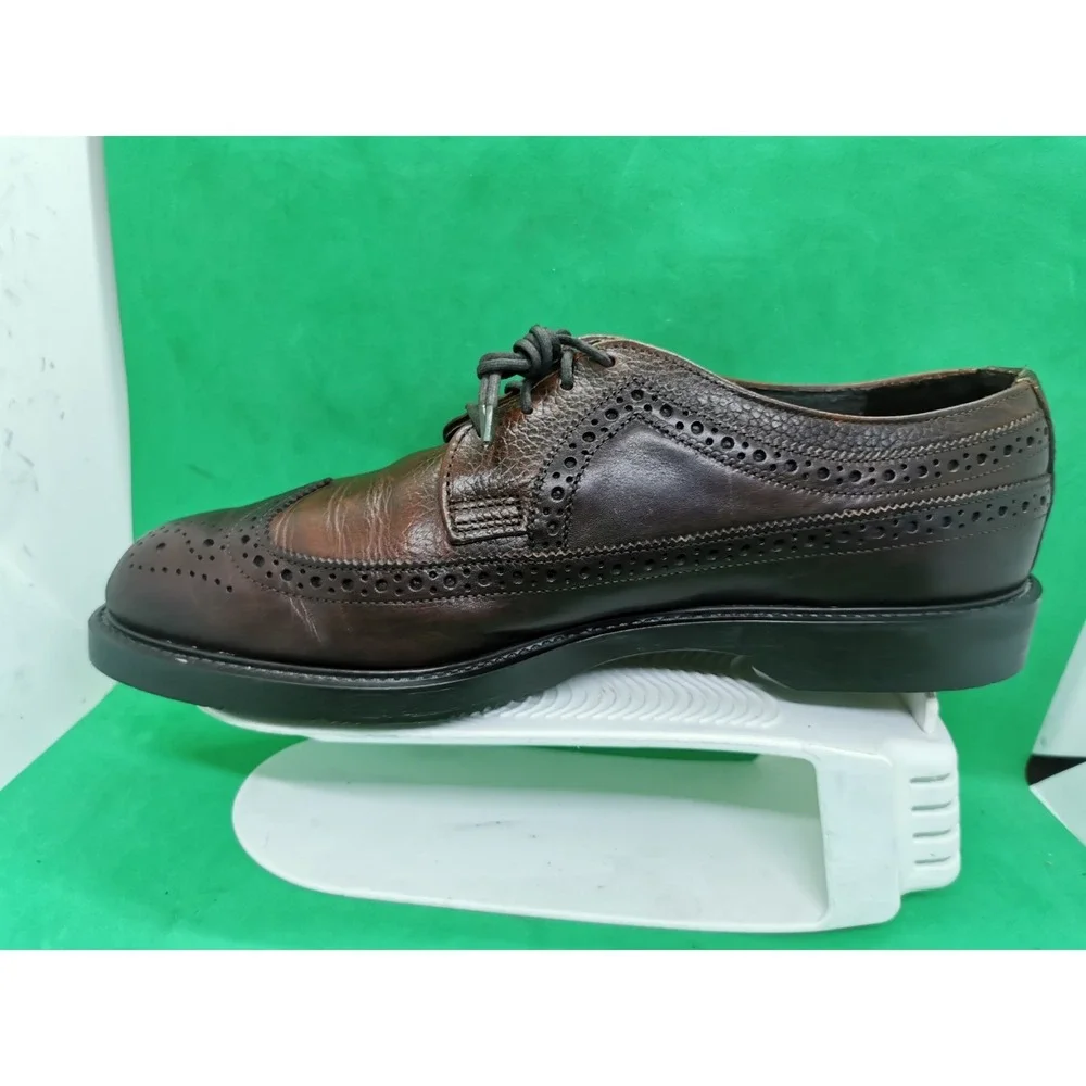Vintage Dexter USA Mens Brown Leather Wingtip Oxford Dress Shoes Size 11.5 M